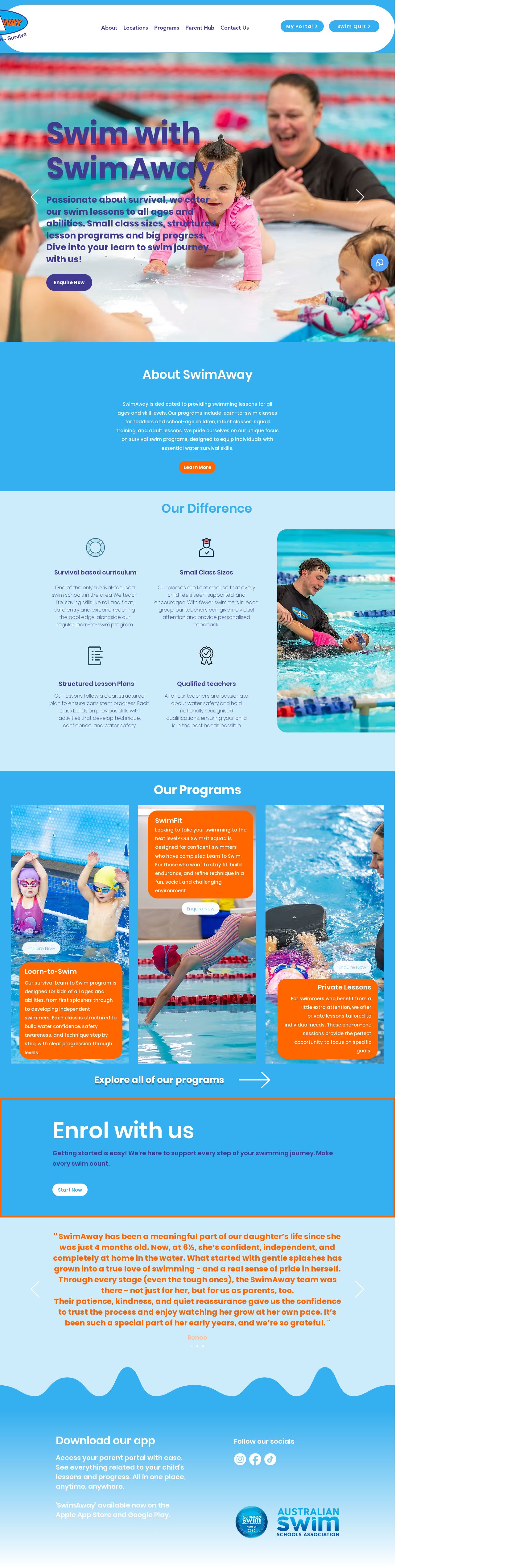 SwimAway website