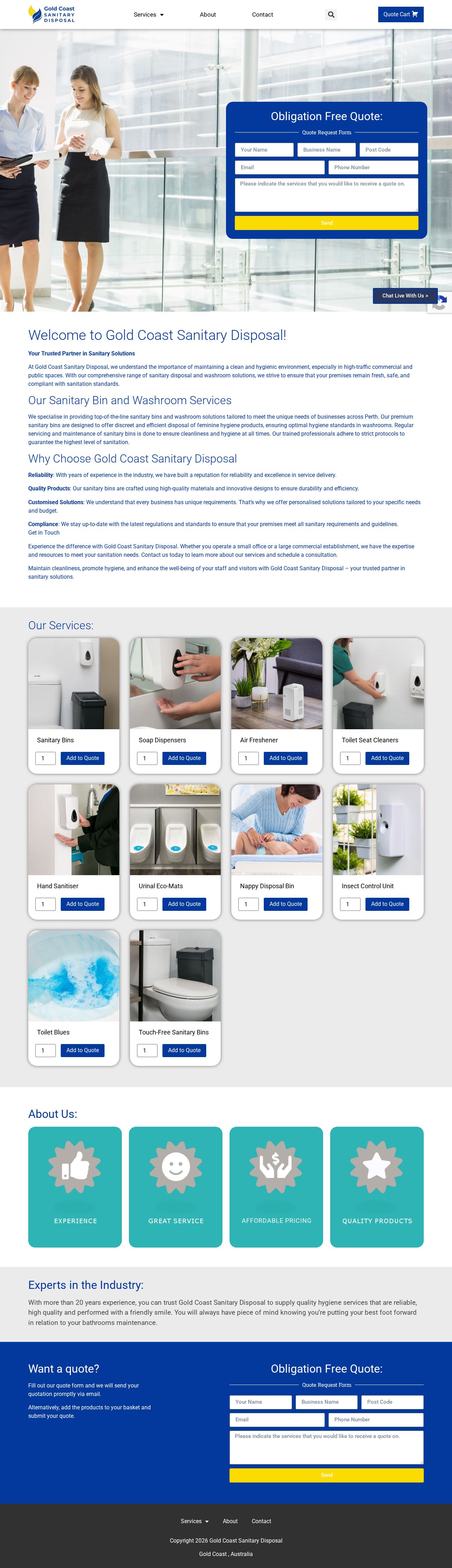 Gold Coast Sanitary Disposal website