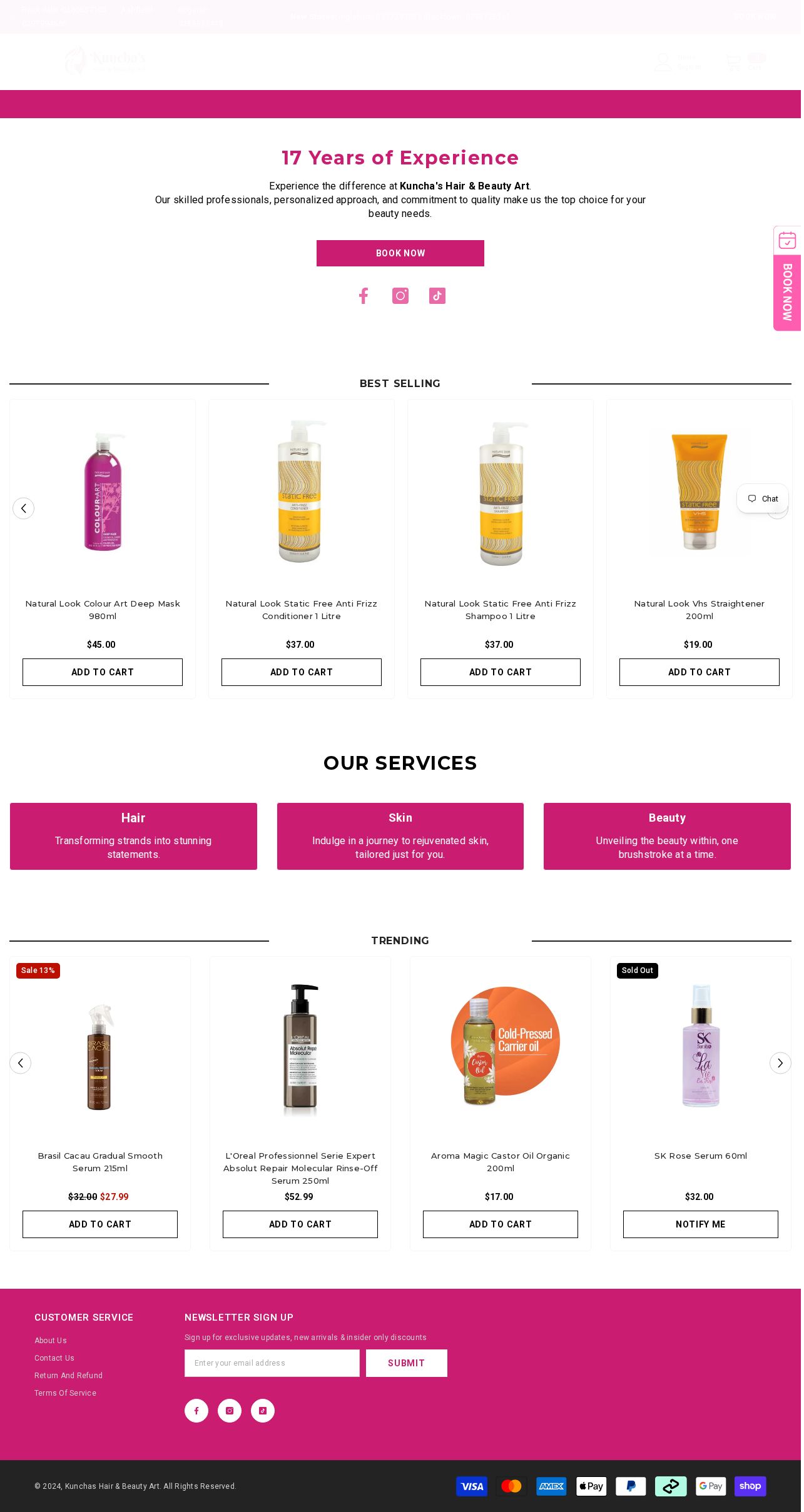 Kuncha's Hair and Beauty Art website