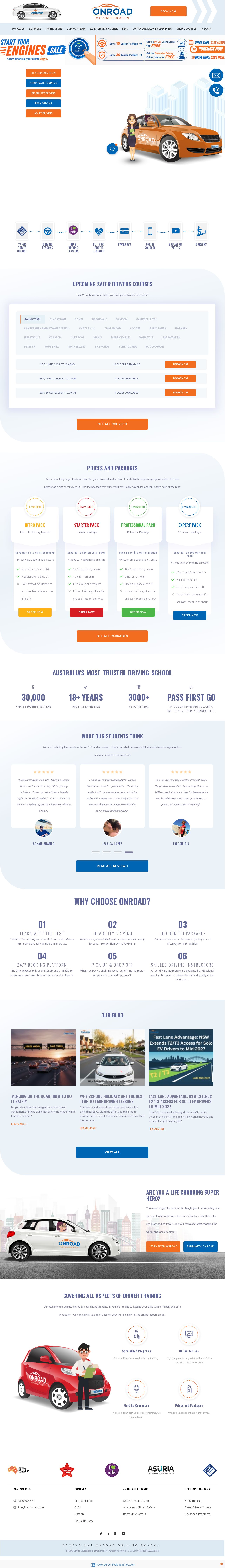 Onroad Driving School website