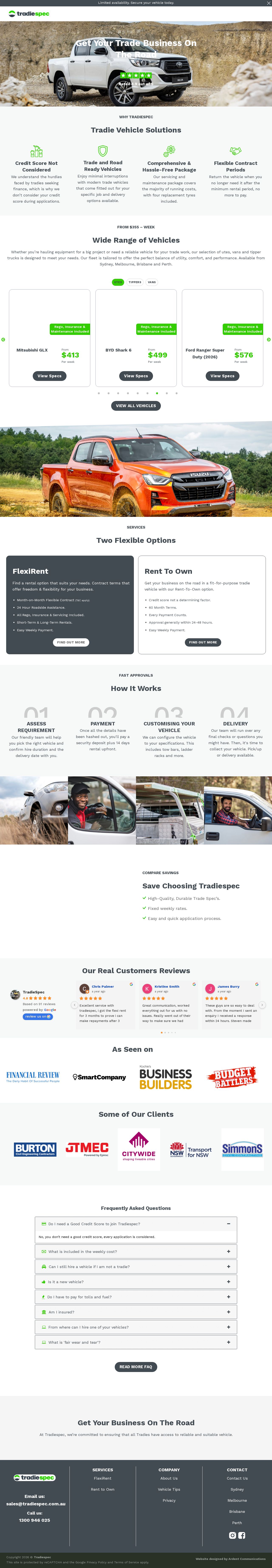 TradieSpec website