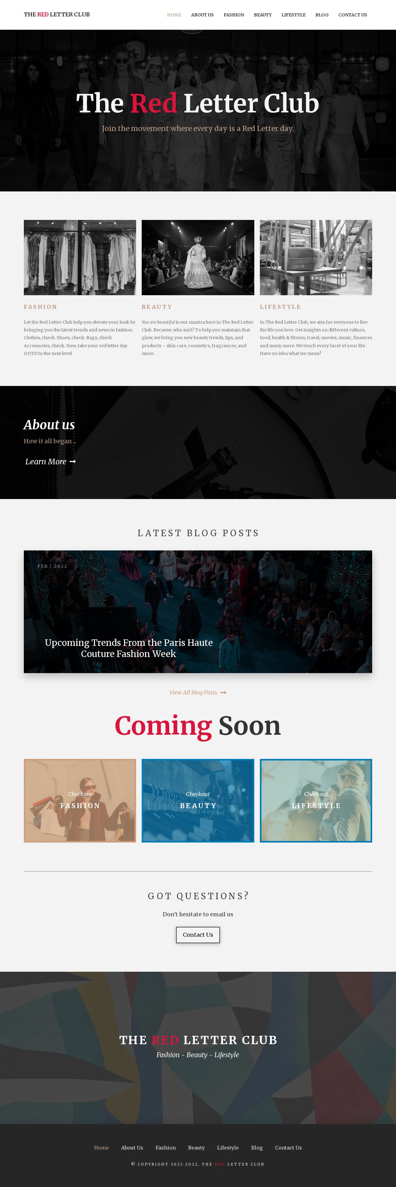 The Redletter Club website
