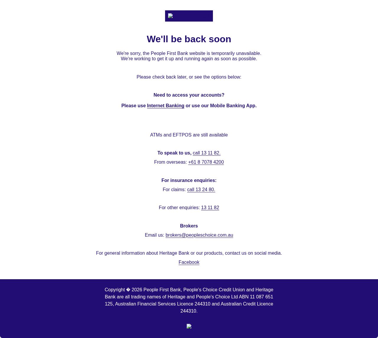 Heritage Bank Limited website