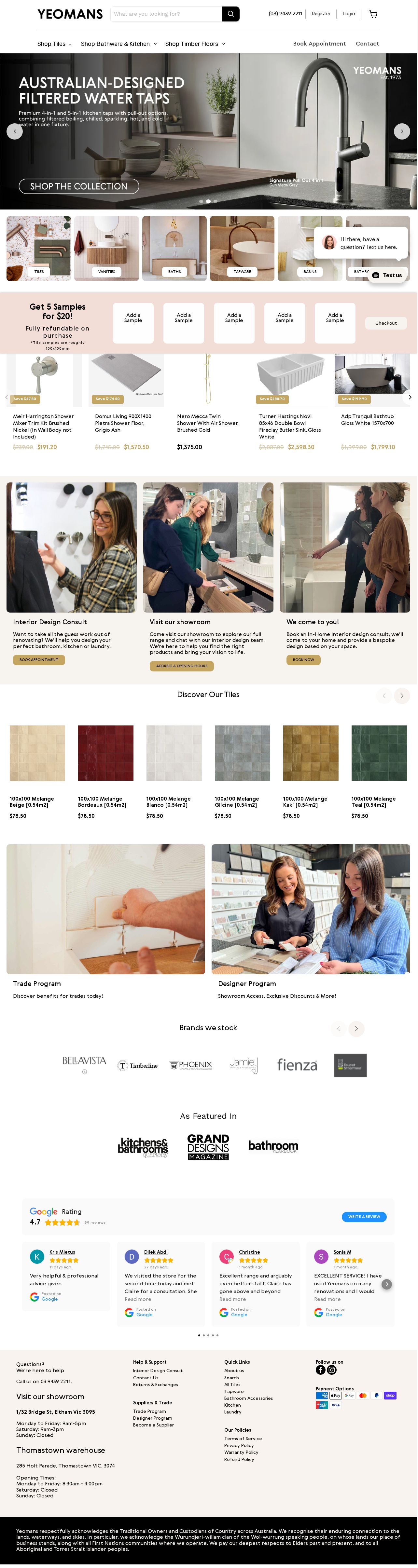 Yeomans Bagno & Ceramiche website