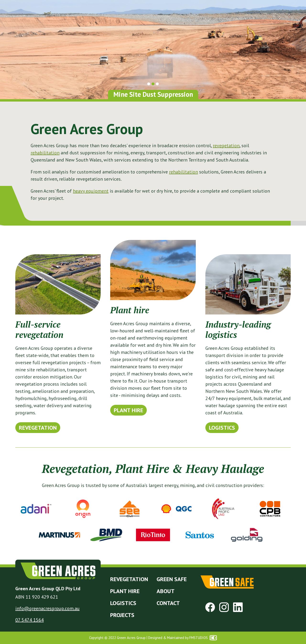 Green Acres Hydromulching website