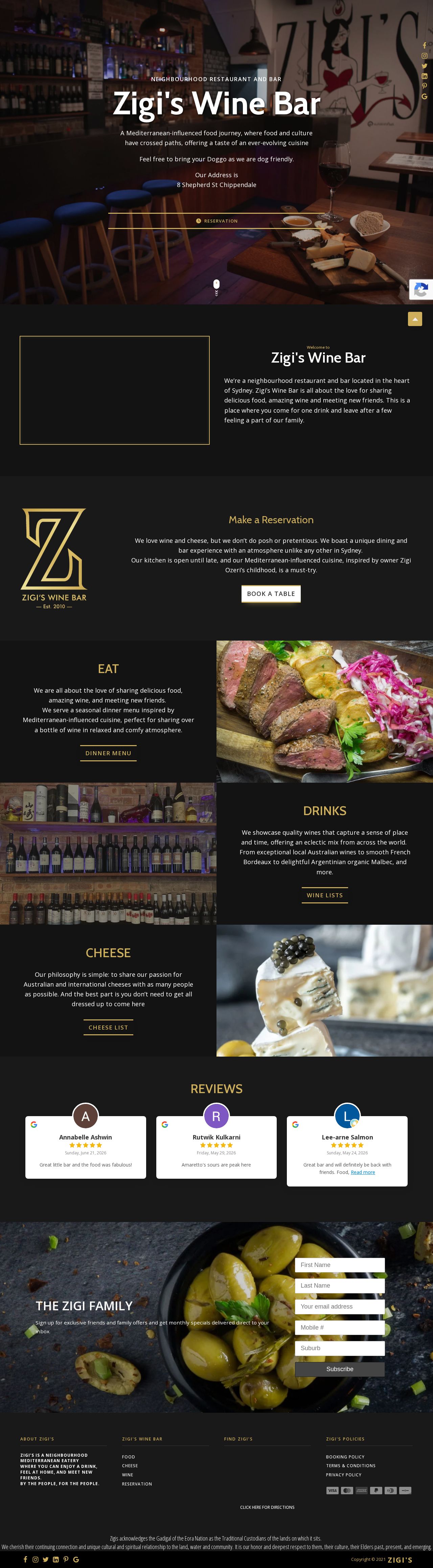 ZIGI`S Personal Chef Services website