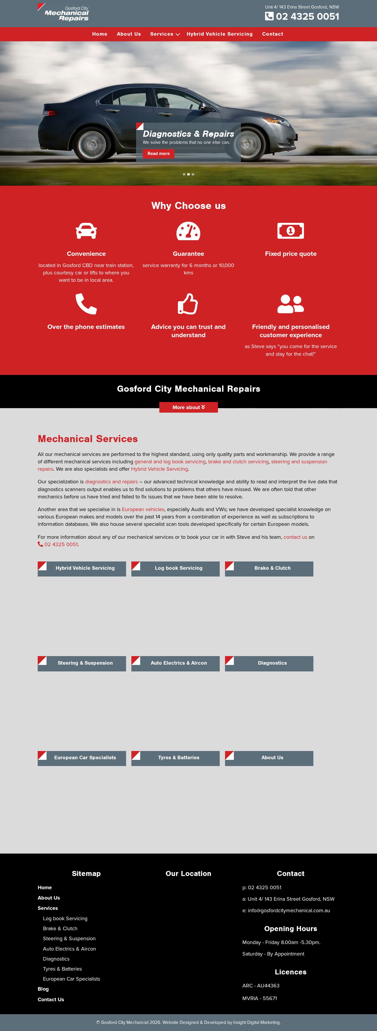 Gosford City Mechanical Repairs website