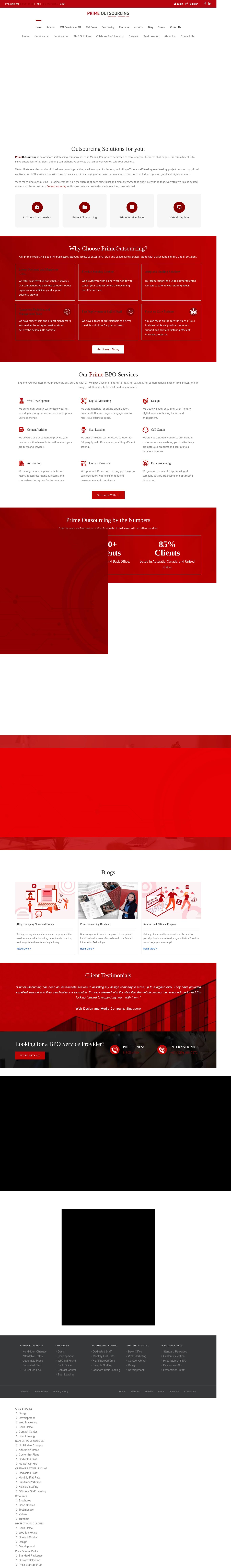 Prime Outsourcing website