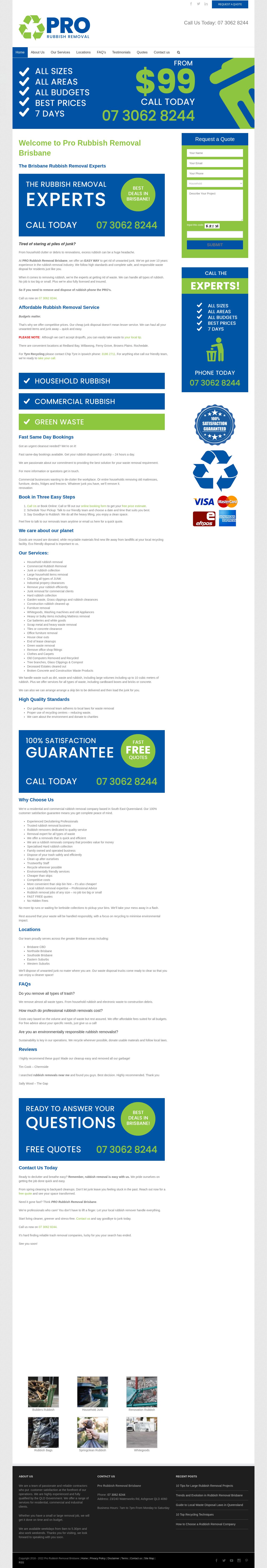 Pro Rubbish Removal Brisbane website