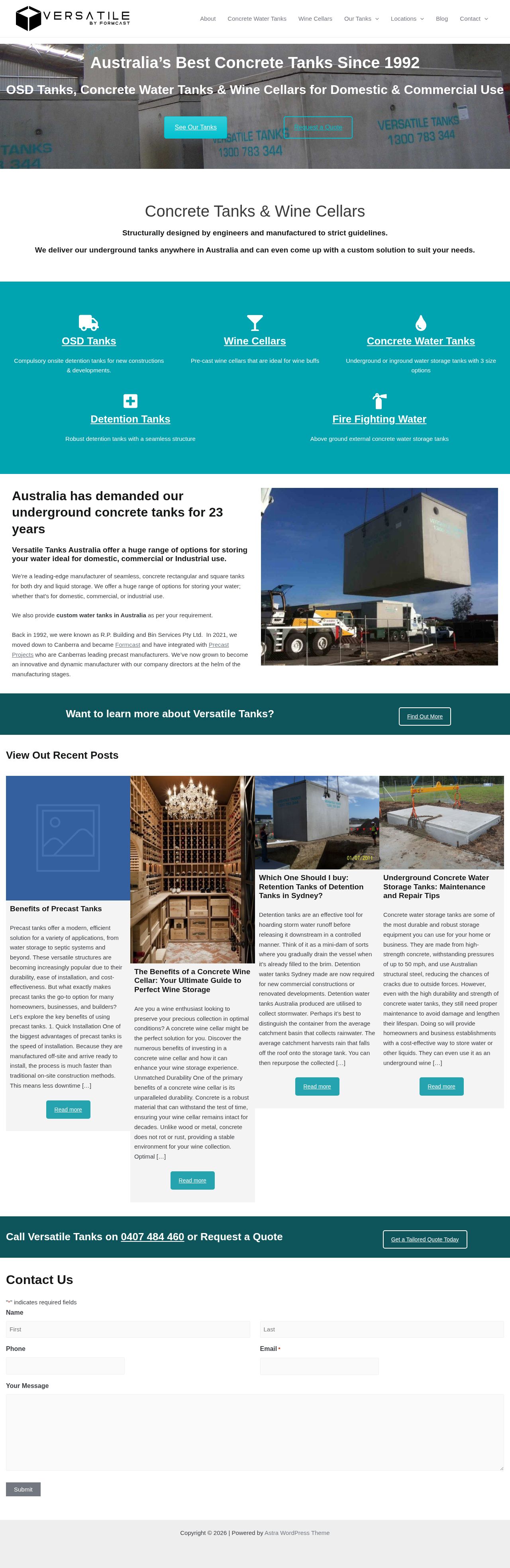 Versatile Tanks website