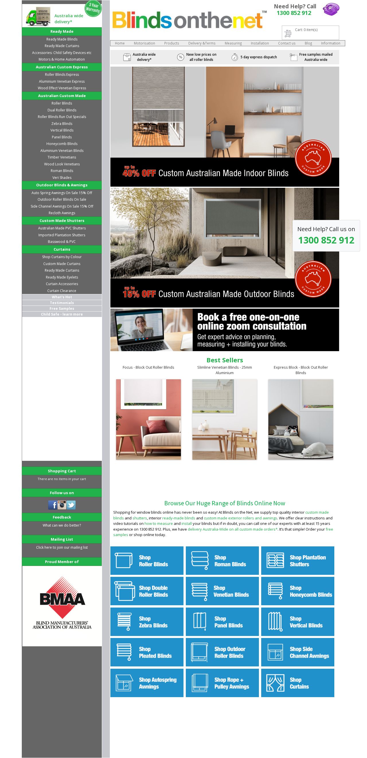 Blinds on the Net website