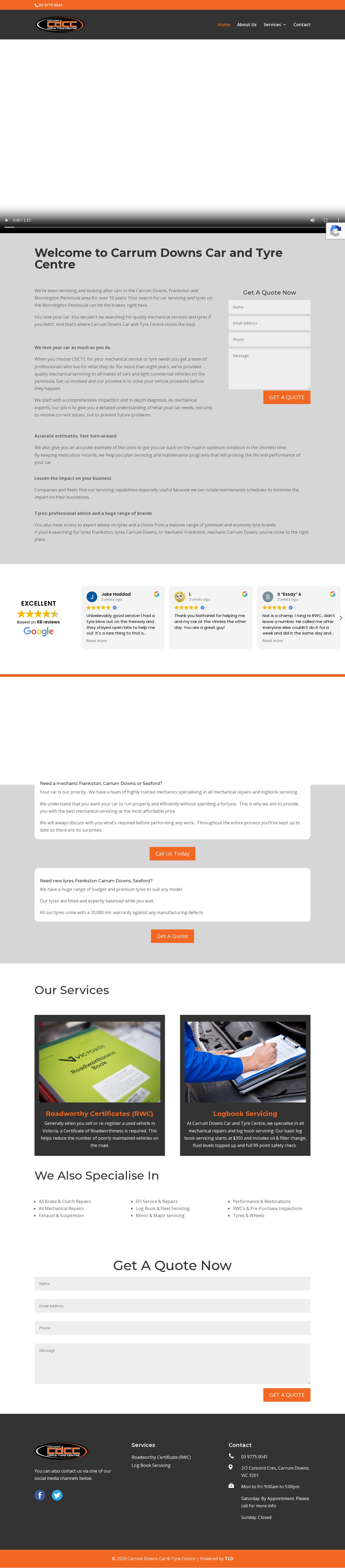 Carrum Downs Car & Tyre Centre website