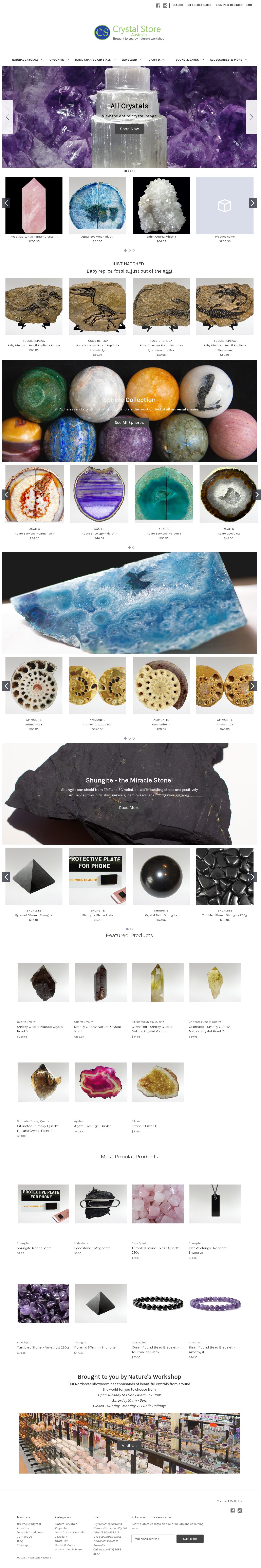 The Crystal Store website
