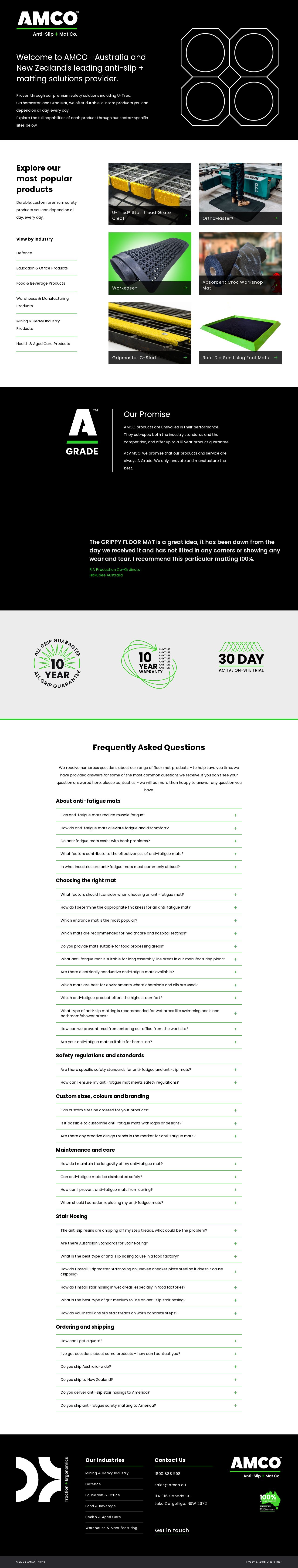Amco - Australian Matting Company website