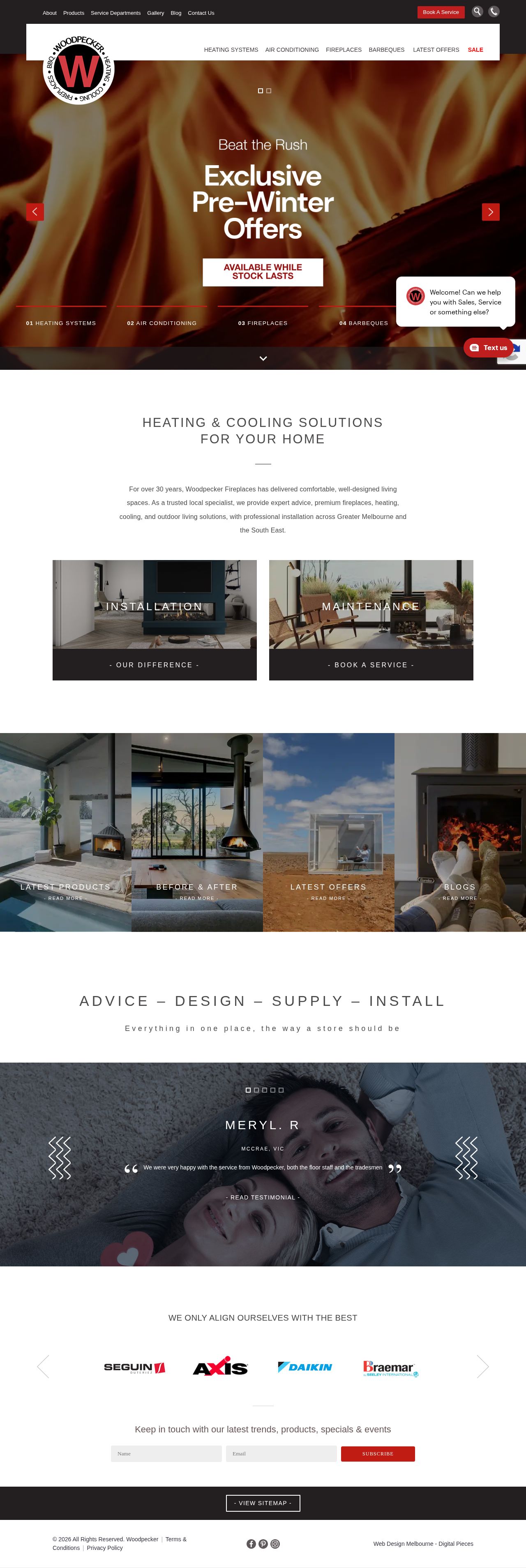 Woodpecker Heating and Cooling (Air Conditioning) Company website