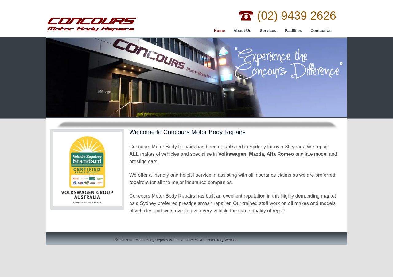 Concours Motor Body Repairs website
