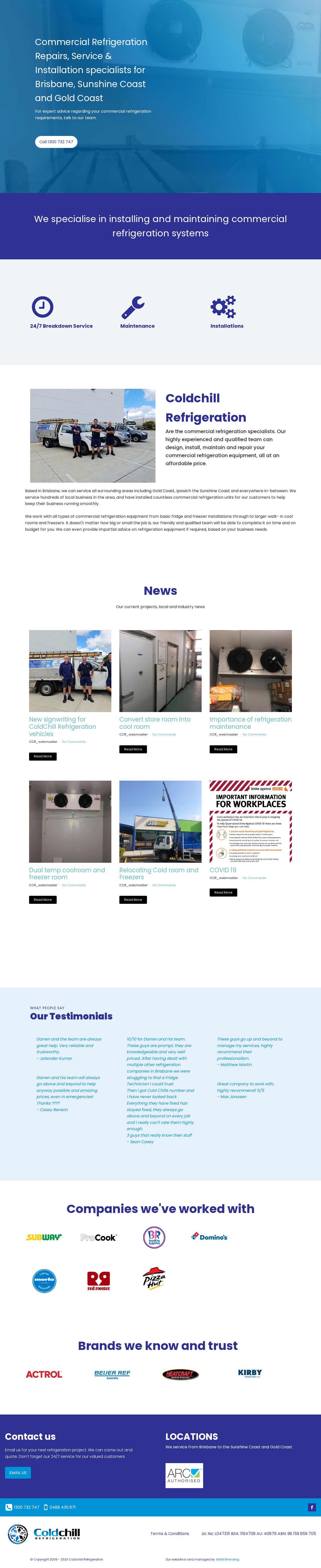 ColdChill Refrigeration website