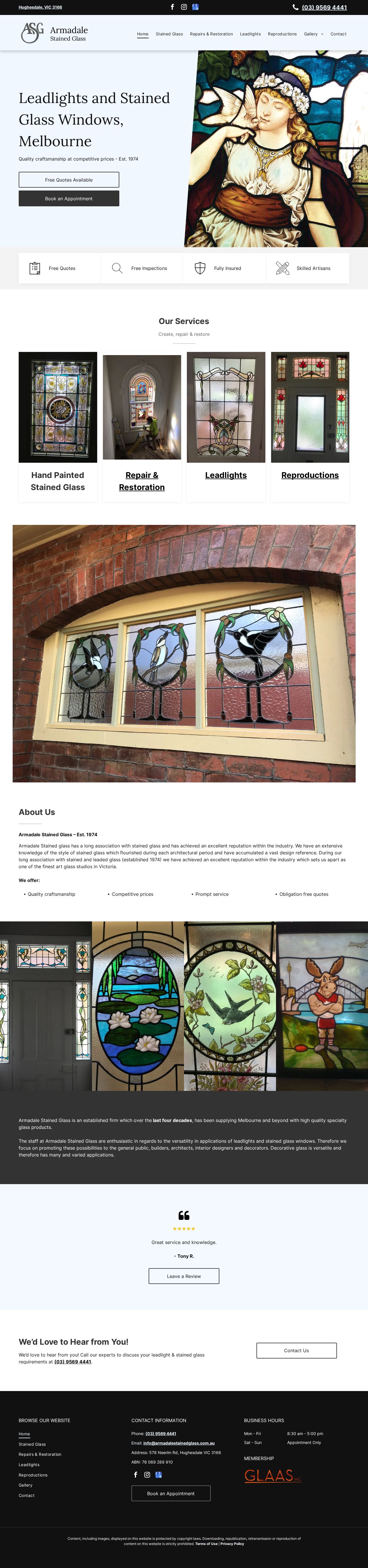 Armadale Stained Glass website
