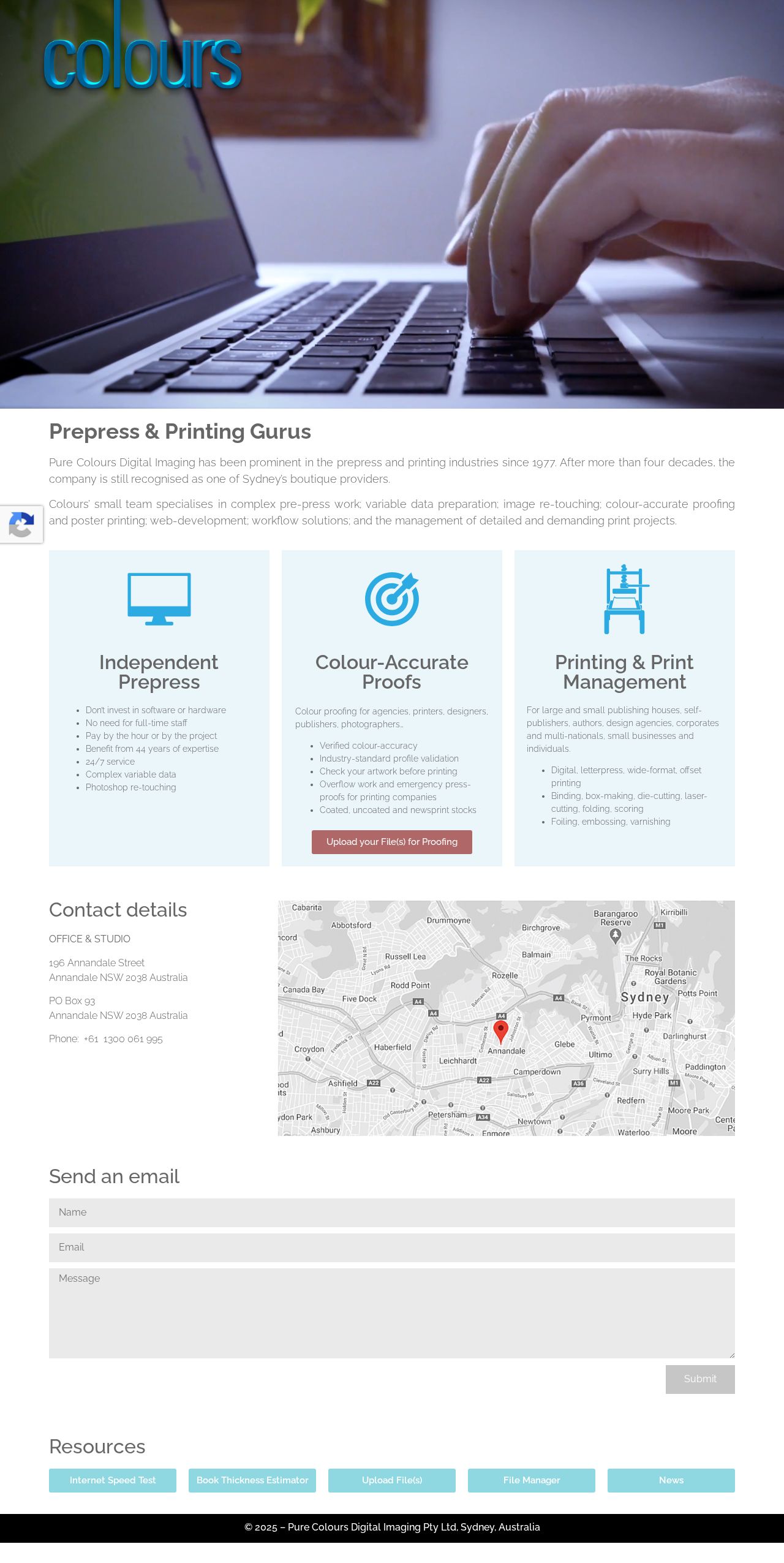 Pure Colours Digital Imaging Pty Ltd website
