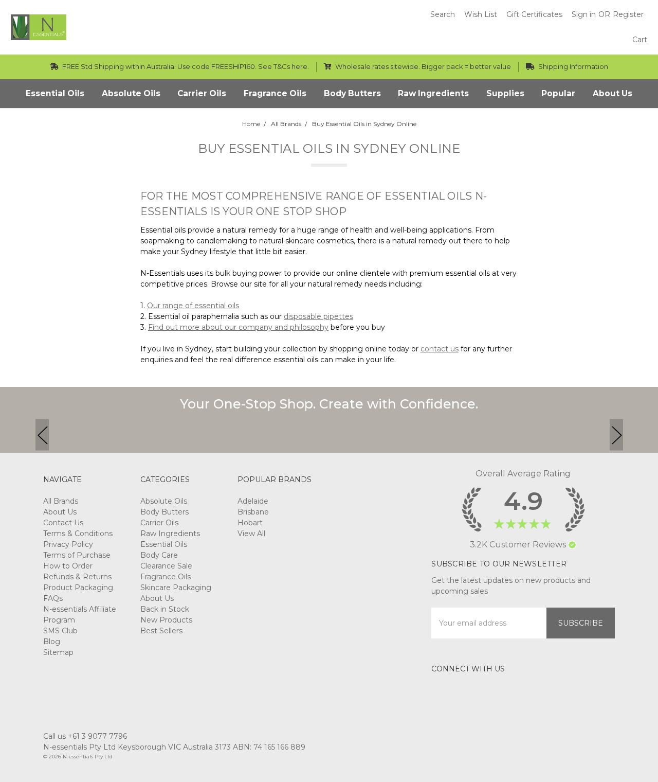 N-Essentials Sydney website