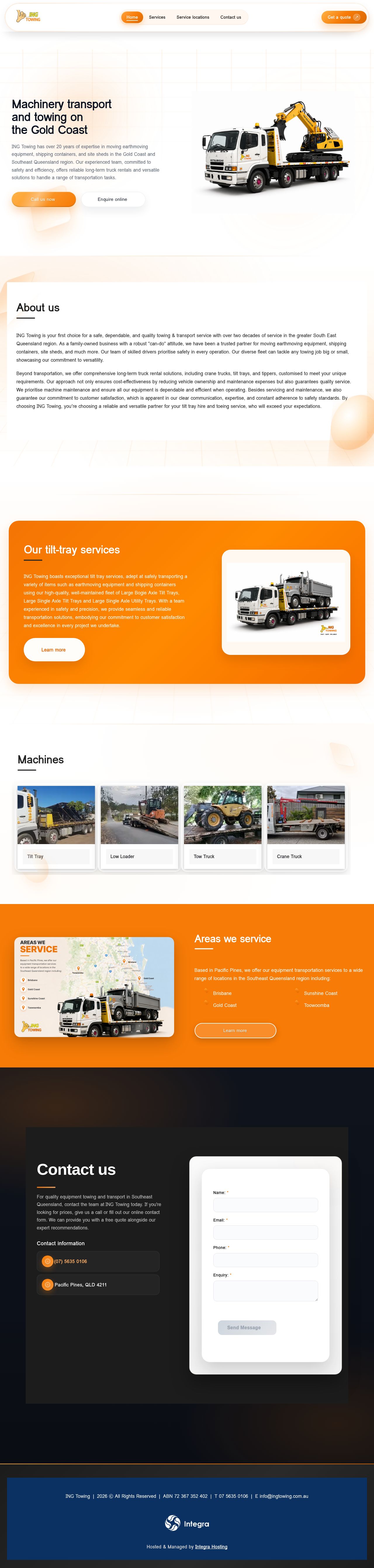 ING Towing website