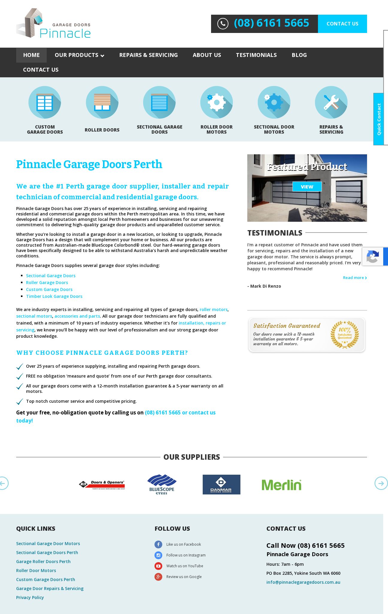 Pinnacle Garage Doors website