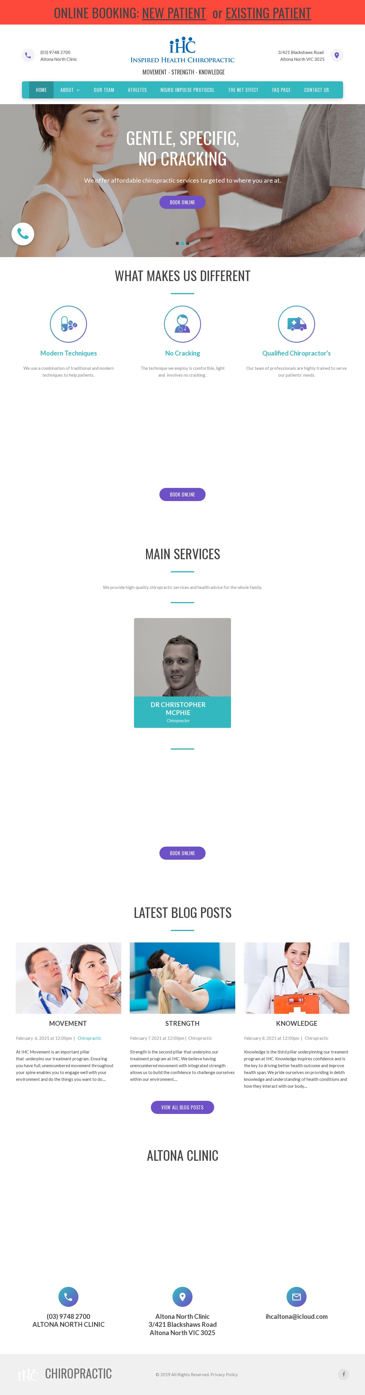 Inspired Health Chiropractic website
