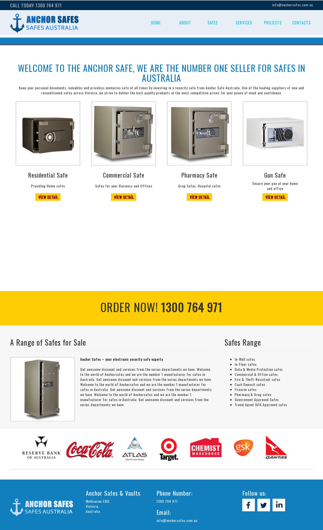 Anchor Safes Australia website