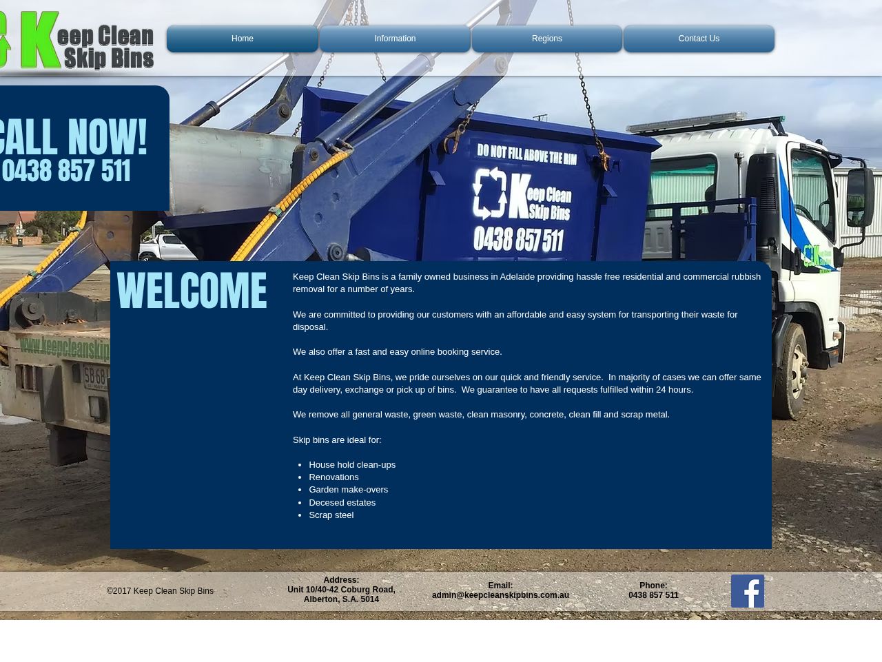 Keep Clean Skip Bins website
