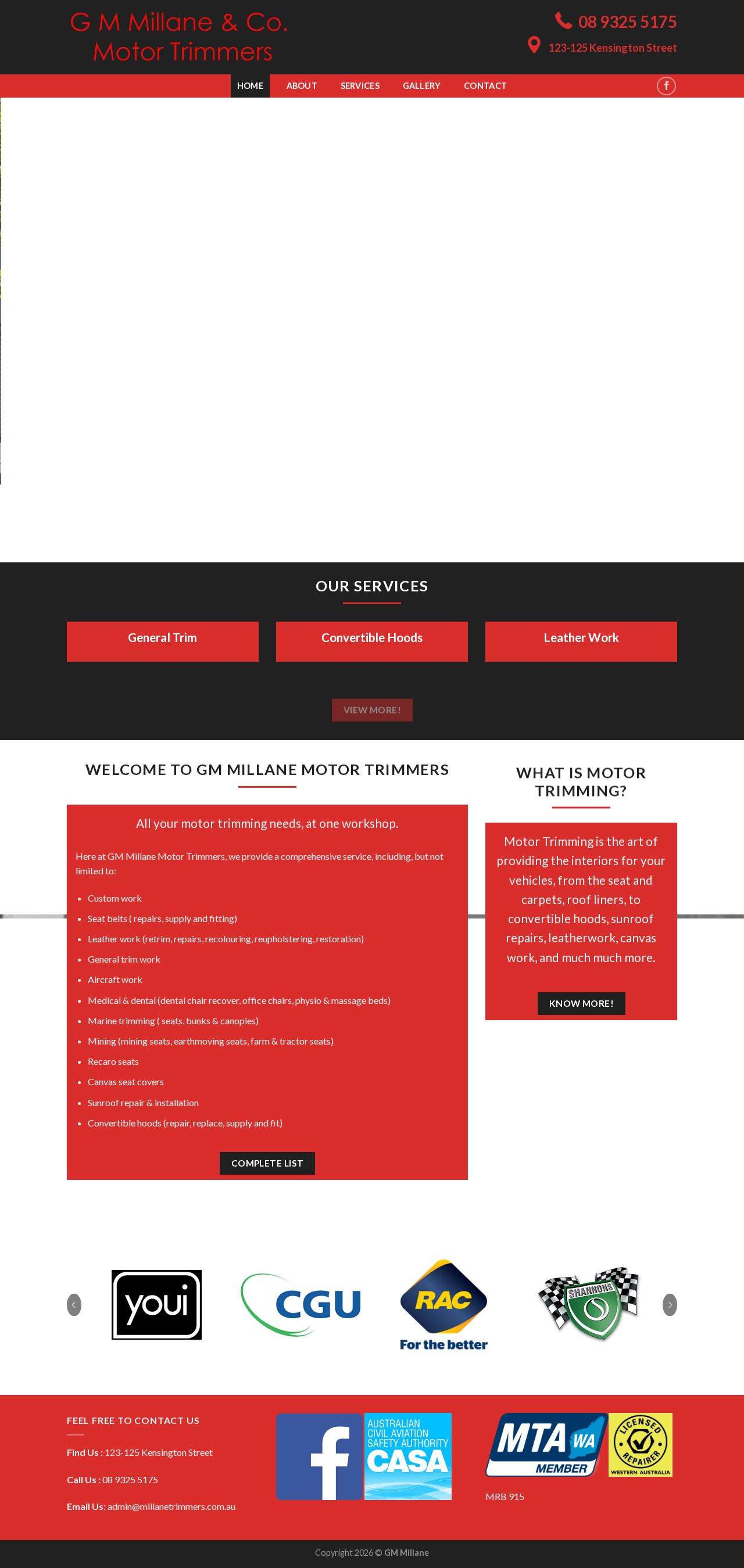 G M Millane & Co Motor Trimmers website