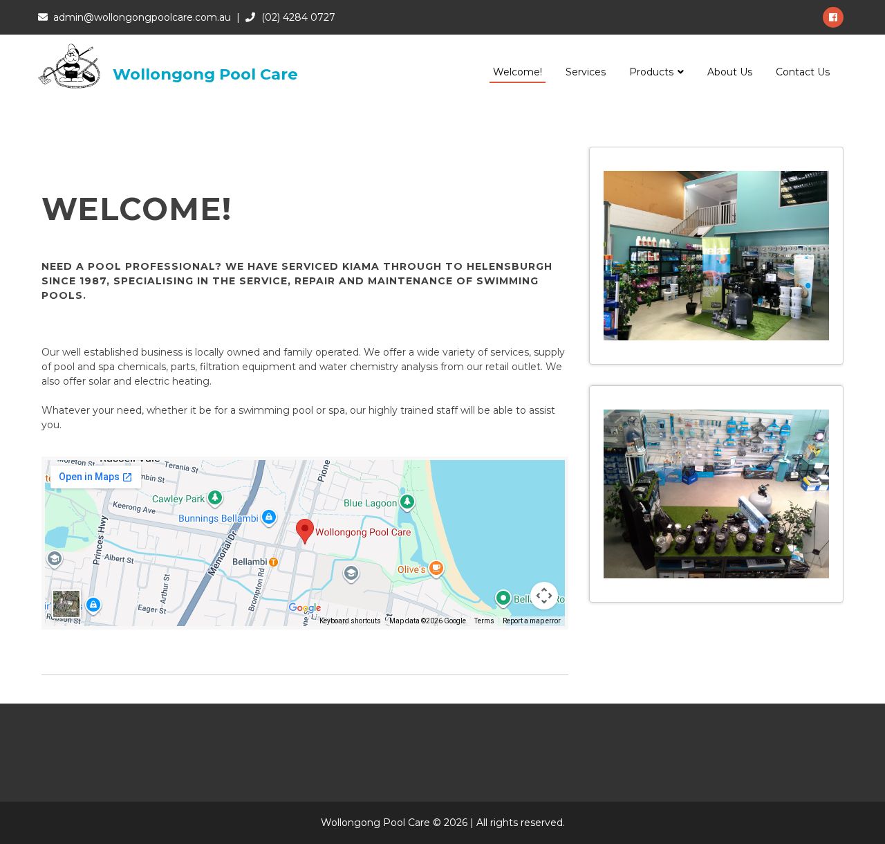 Wollongong Pool Care website