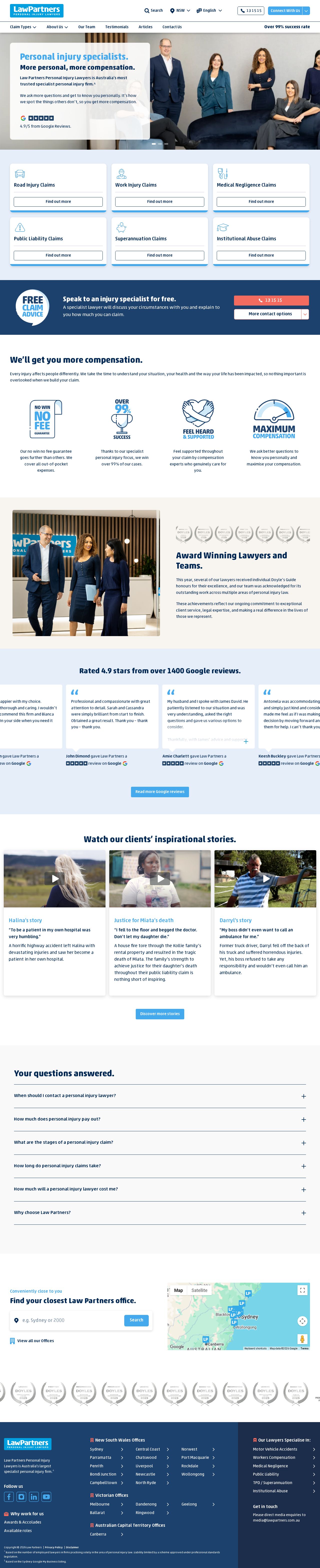 Law Partners Compensation Lawyers Parramatta website