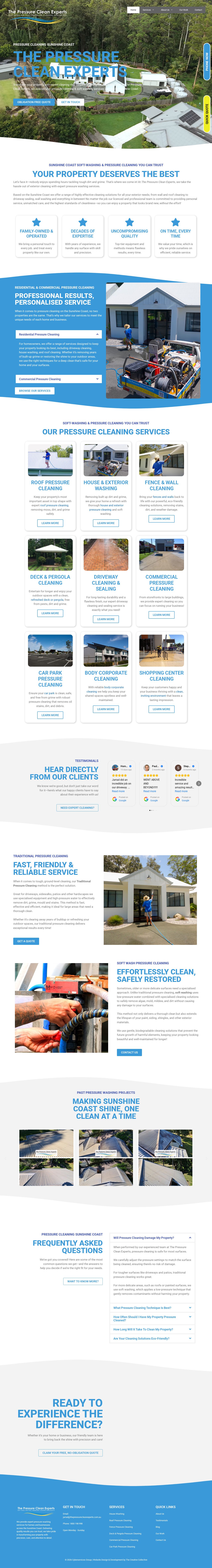 The Pressure Clean Experts website
