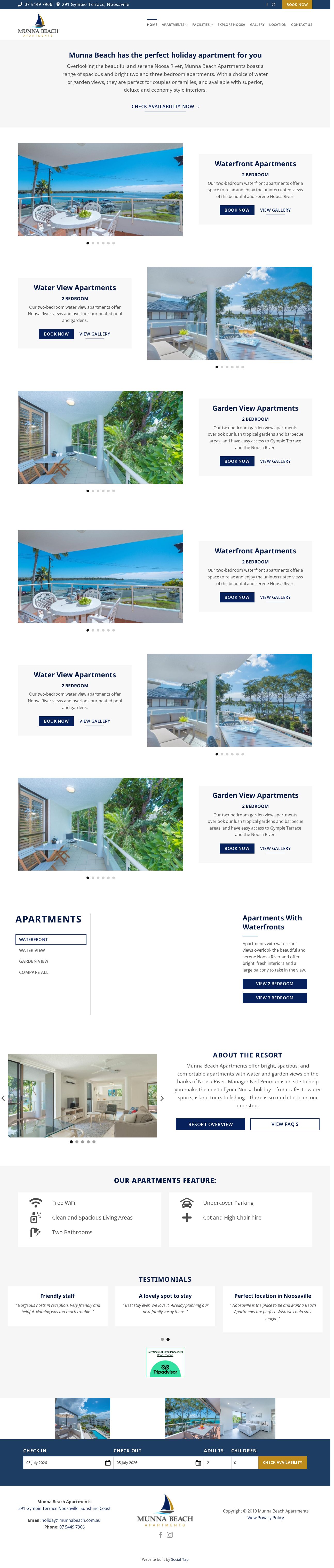 Munna Beach Family Holiday Resort Noosaville website