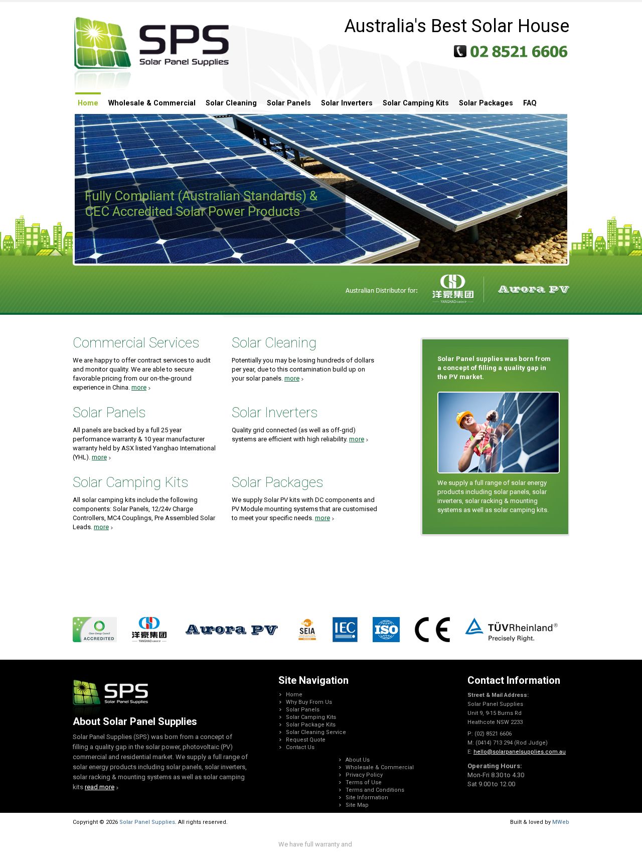 Solar Panel Supplies website