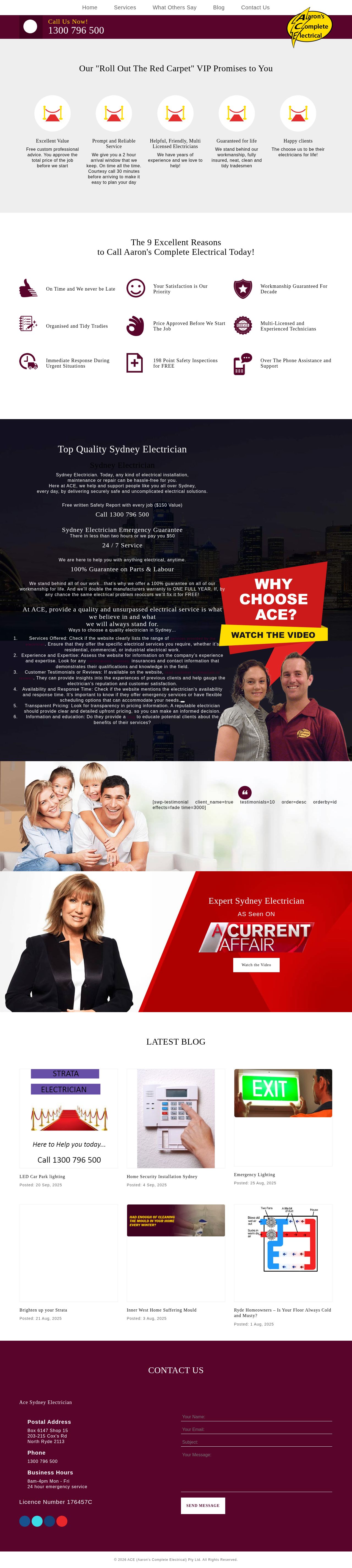 Need An Electrician Pty Ltd website