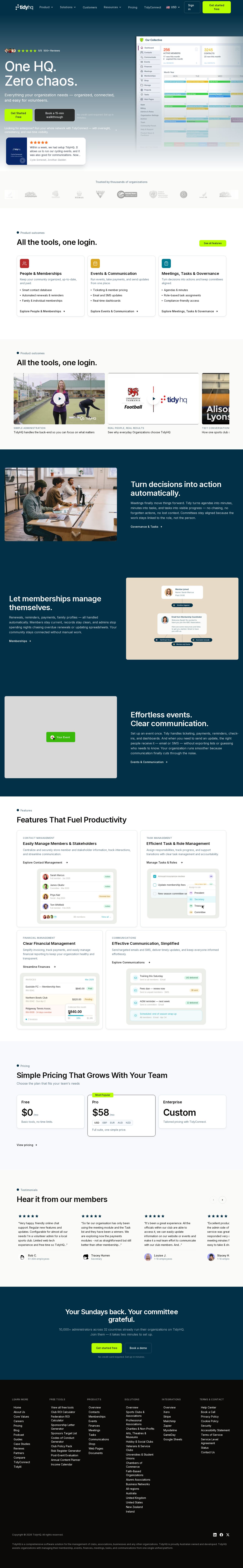 tidyclub website