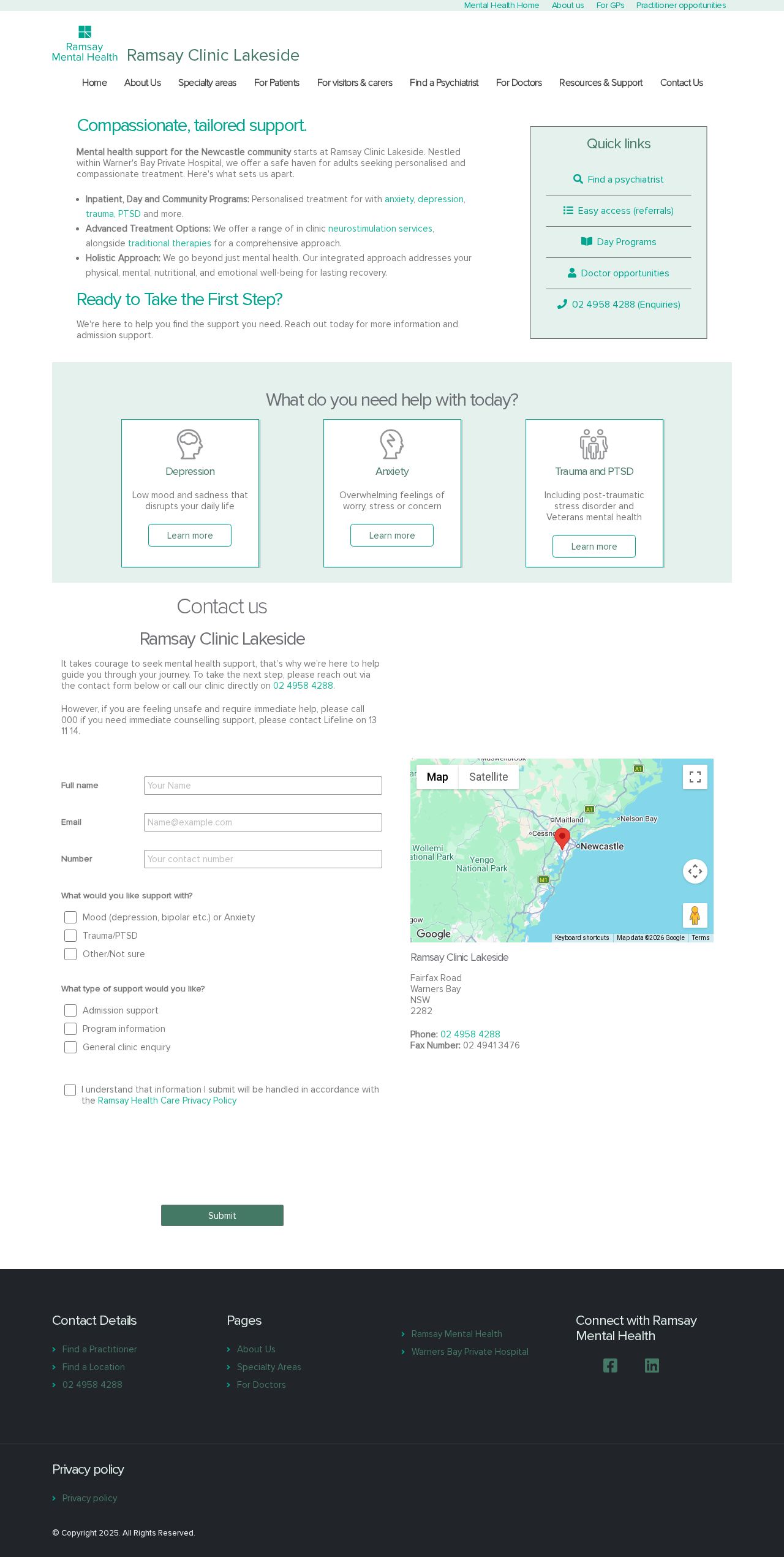Lakeside Clinic website