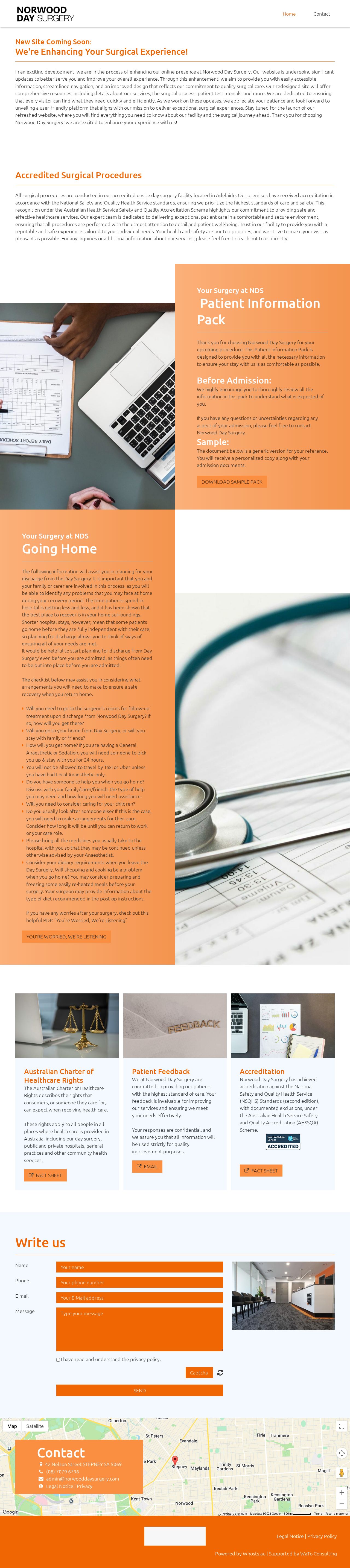 Norwood Day Surgery website