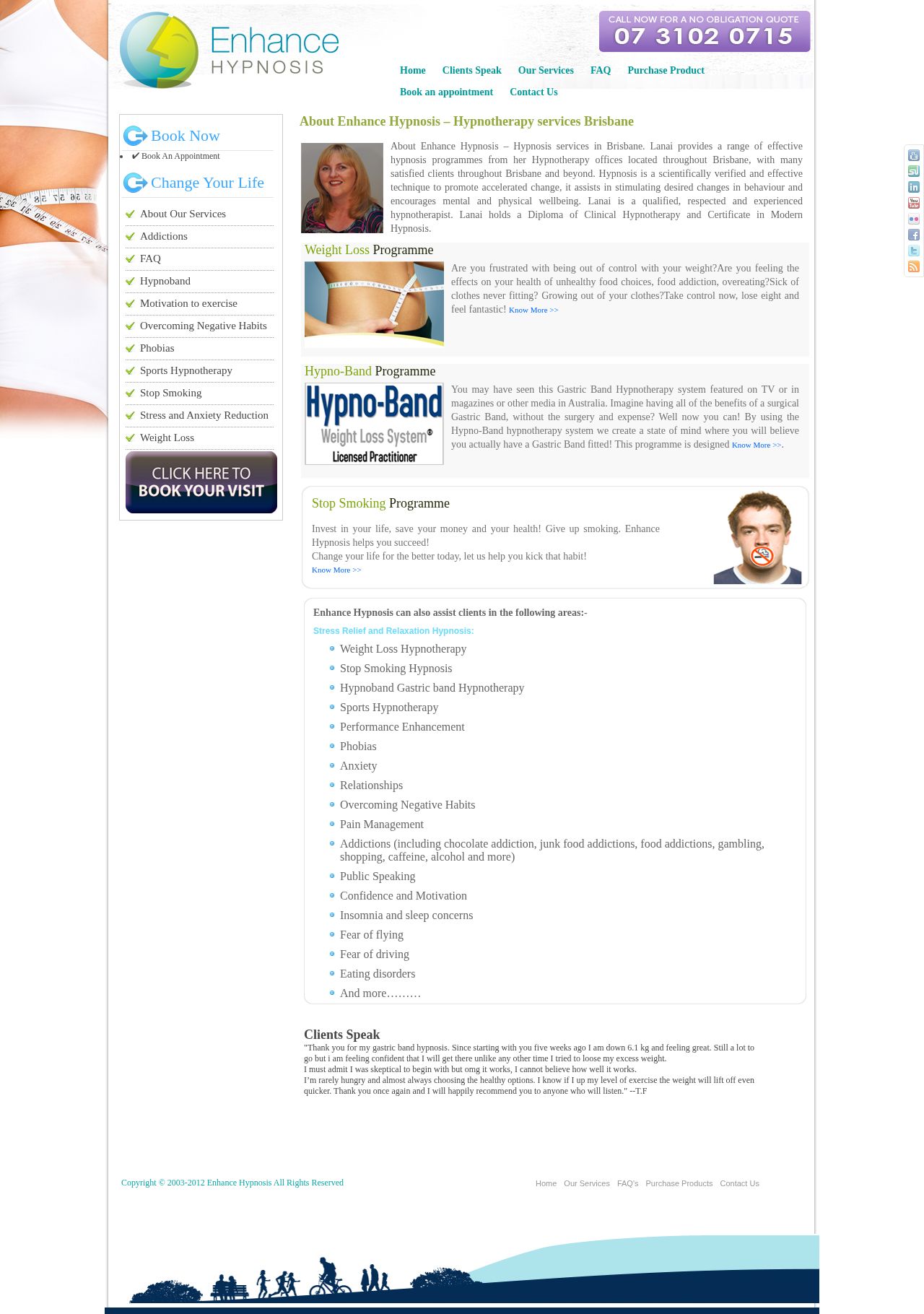 Enhance Hypnosis website