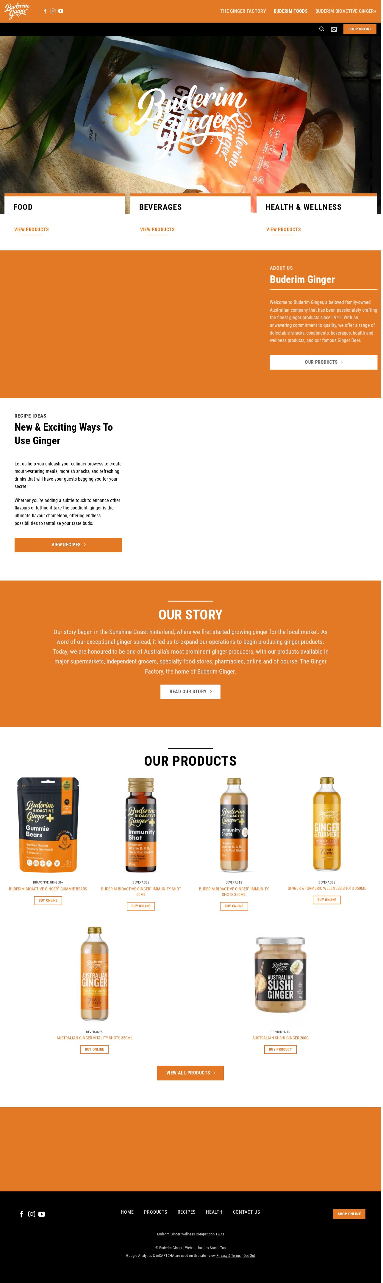 Buderim Ginger website