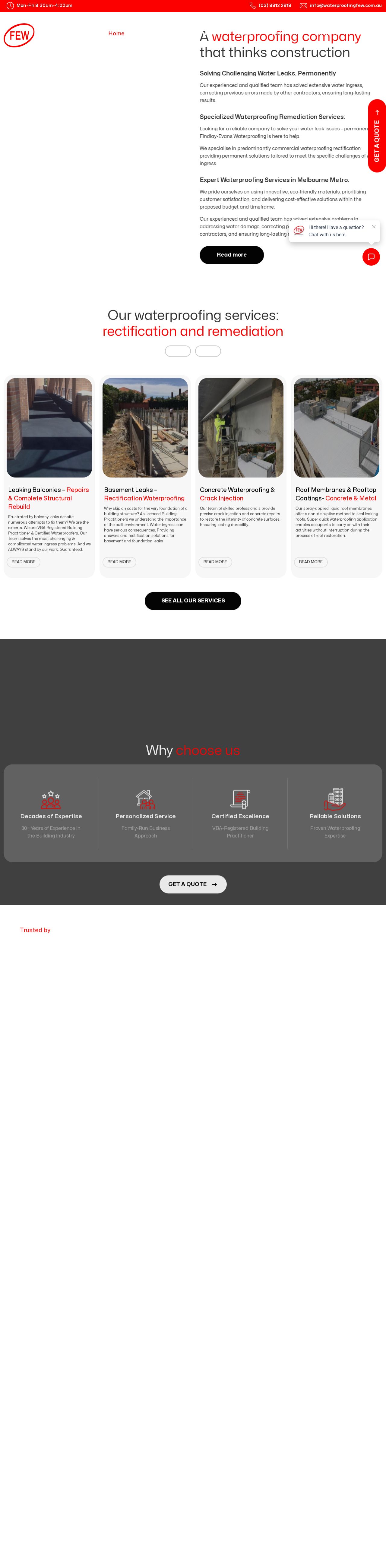 FEW Waterproofing website