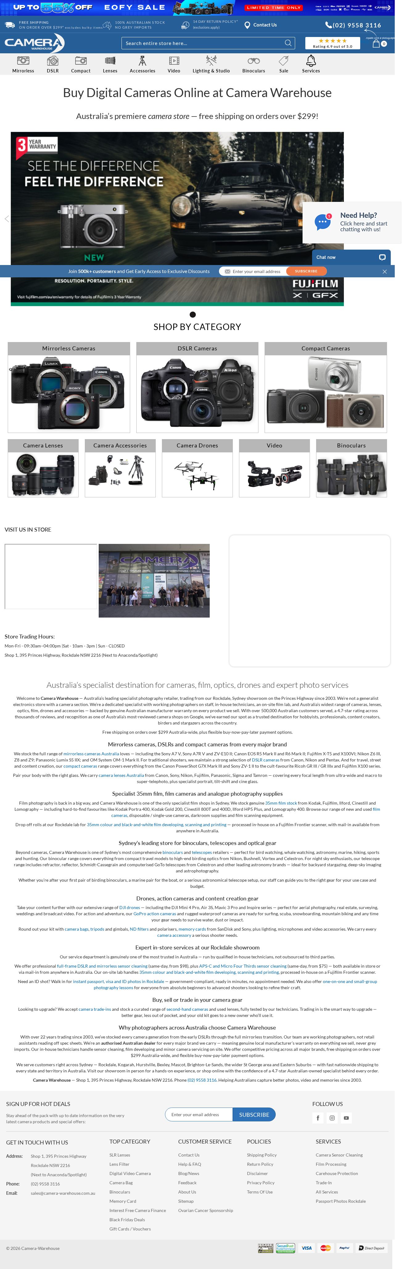 Camera Warehouse website