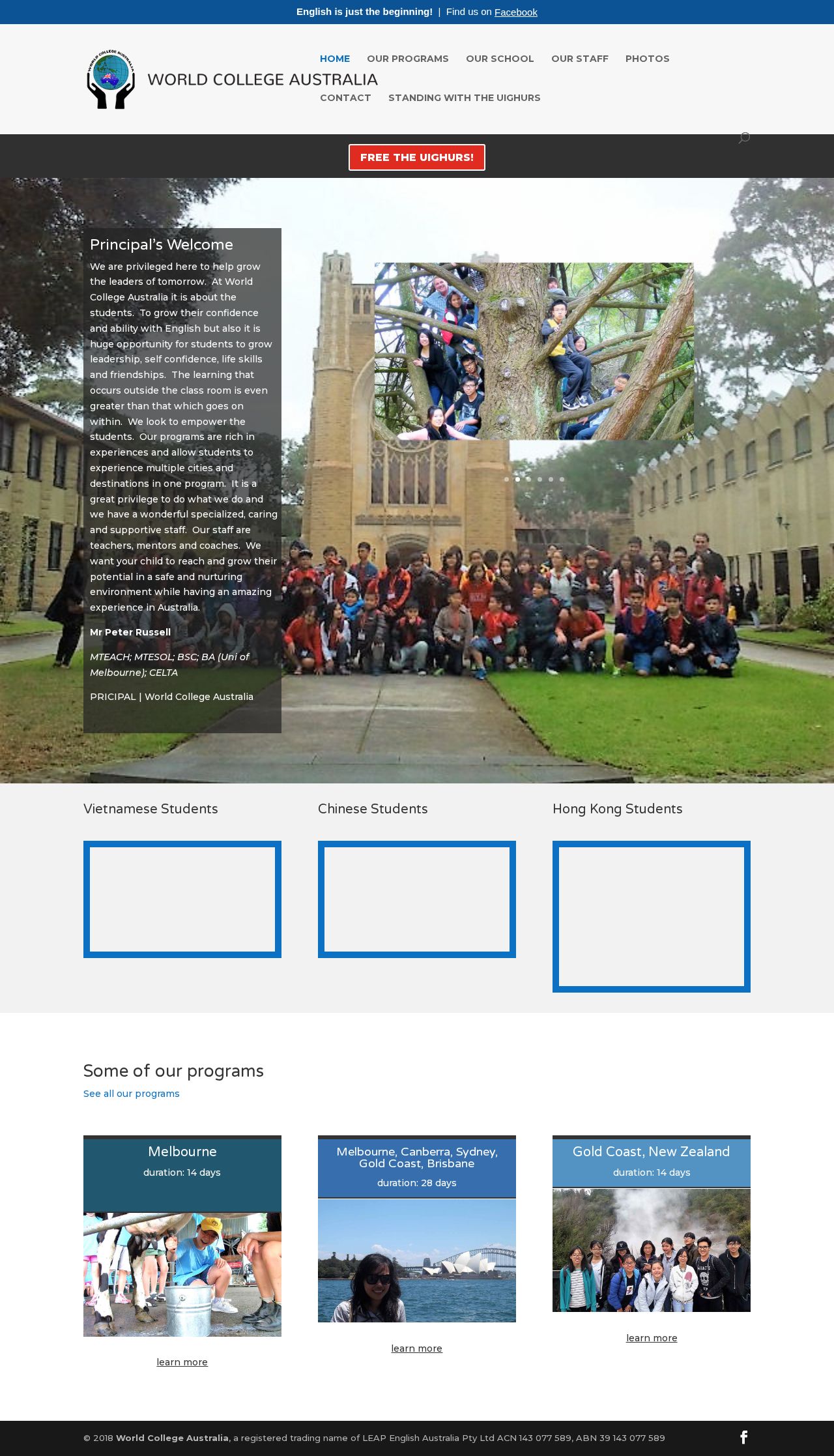 English study tour website