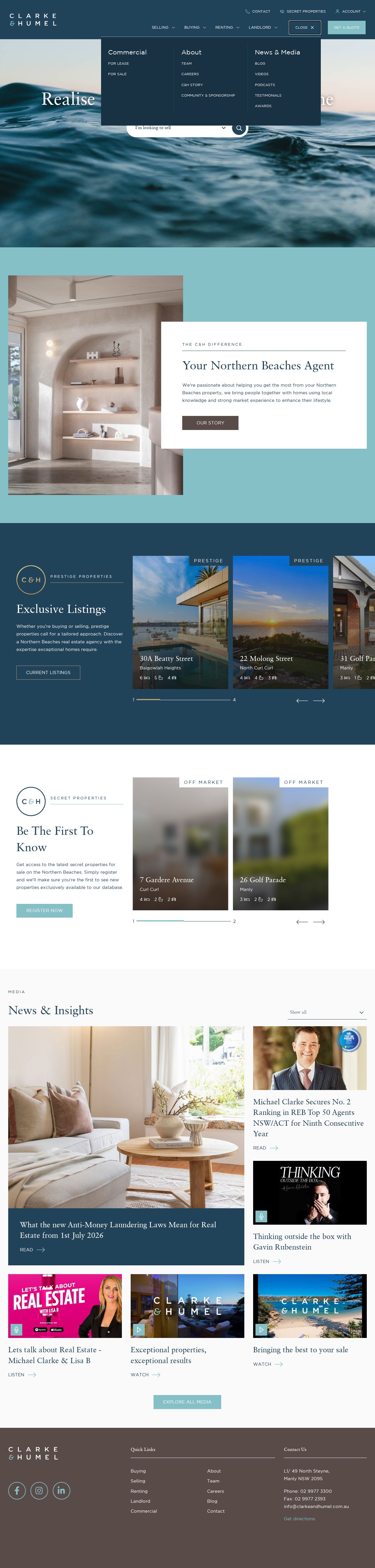 Clarke & Humel Property website
