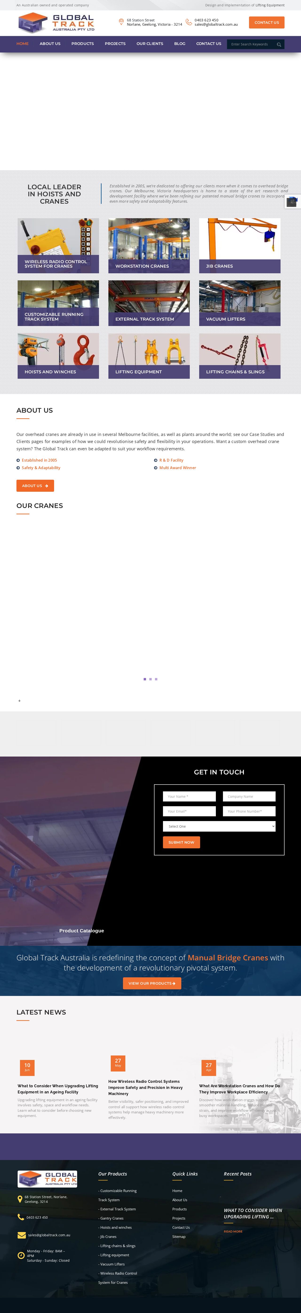 Global Track Australia website