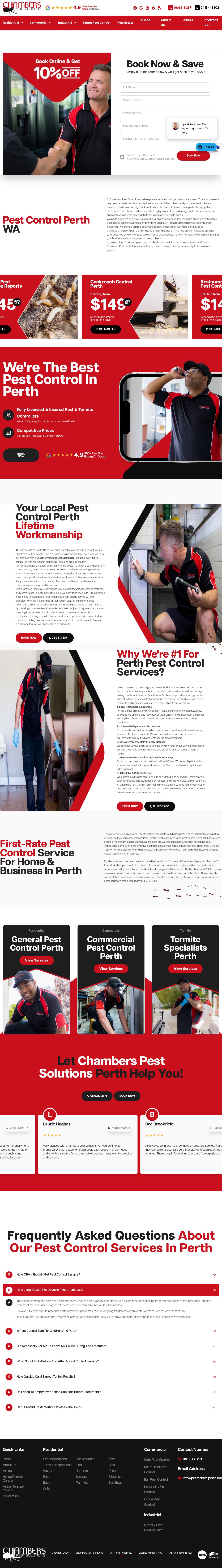 Chambers Pest Solutions website