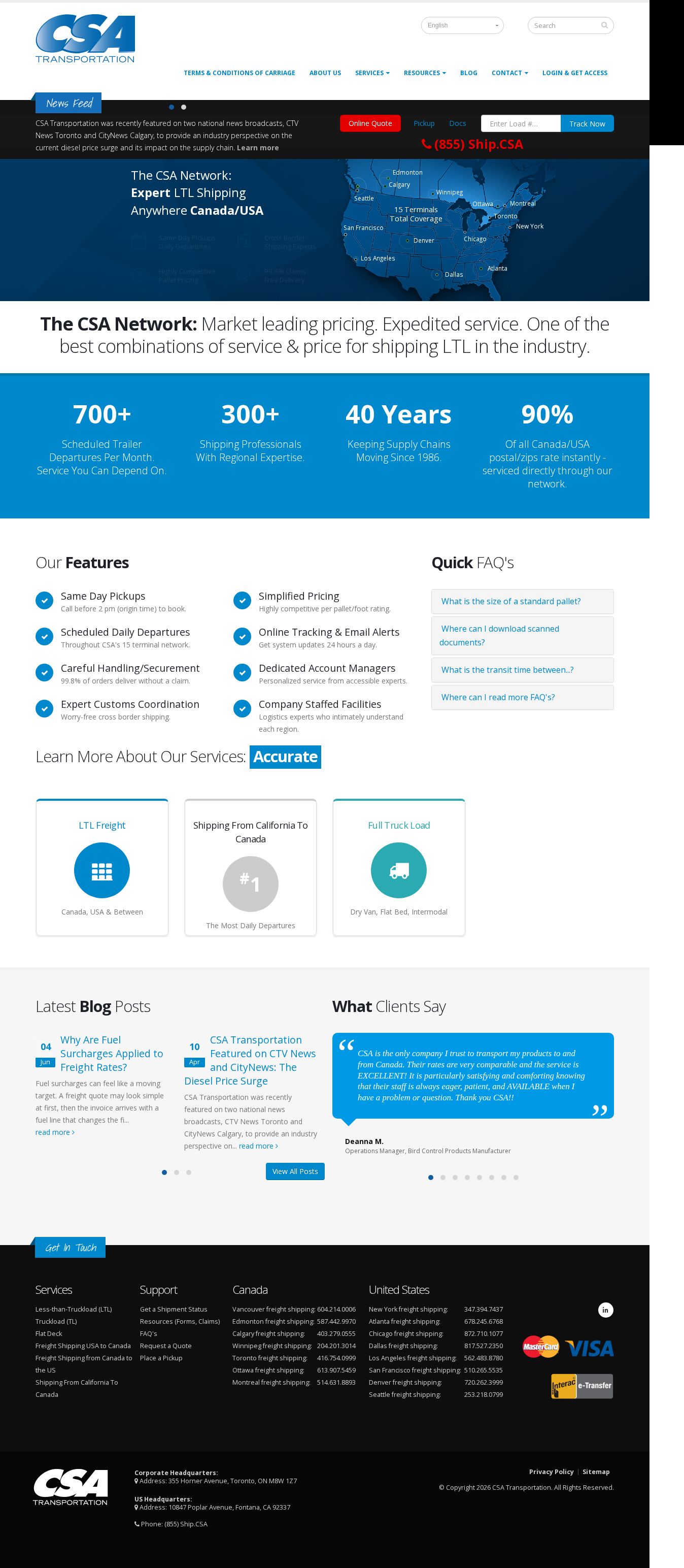 Trucking Logistics website