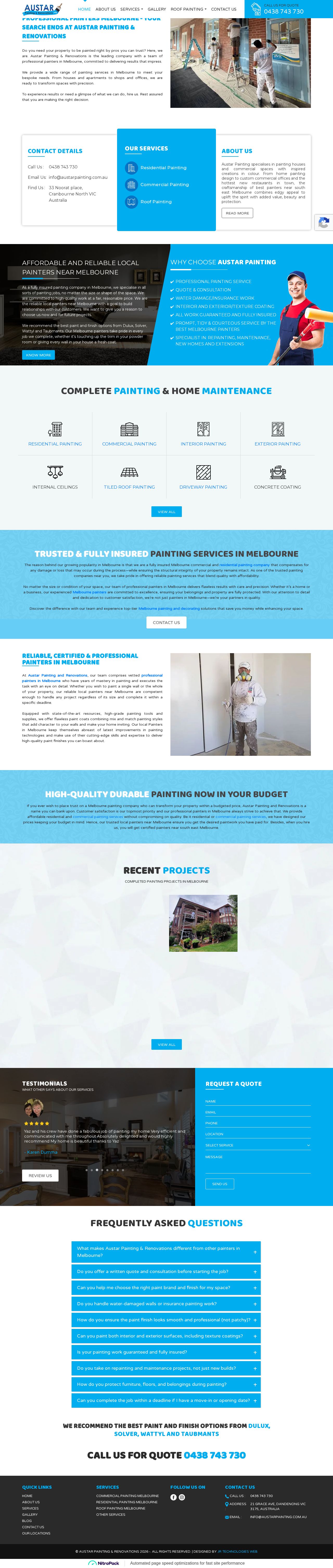 Austar Painting and Decorating website