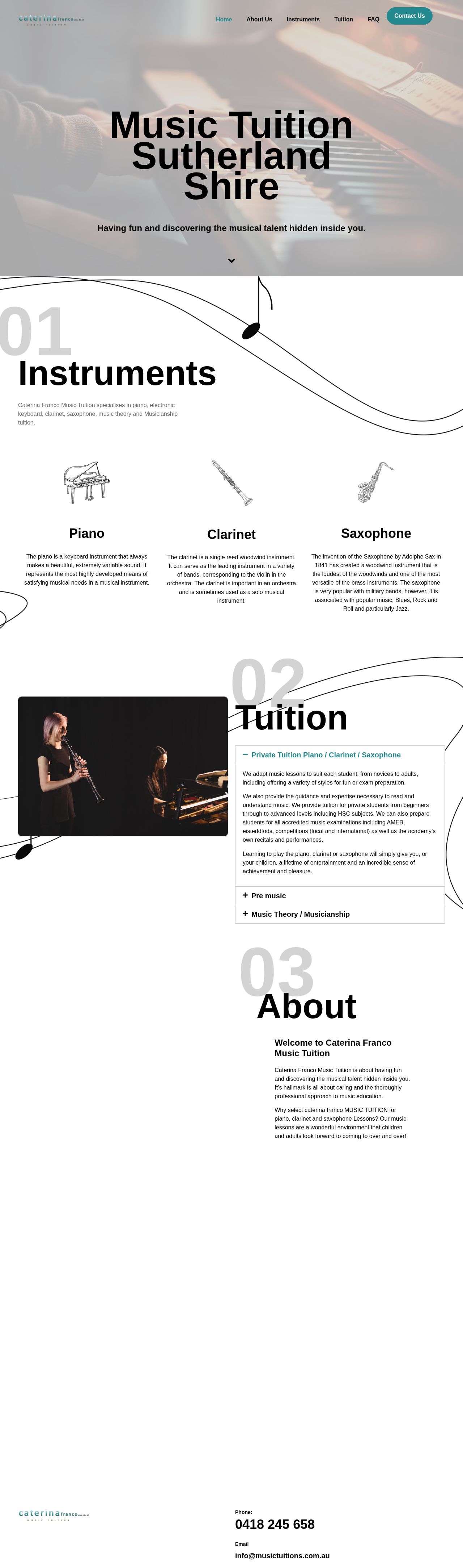 Caterina Franco Music Tuition website